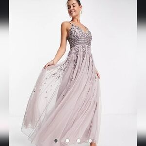 ASOS NWT embellished chiffon sequin Maxi dress